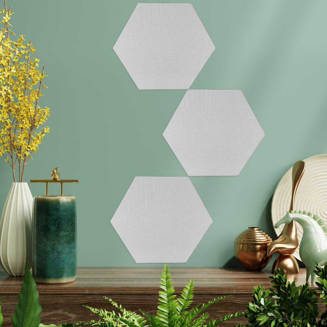 HEXAGON PINBOARD | Pack of 3 (same colour) | Premium Fabric image 0